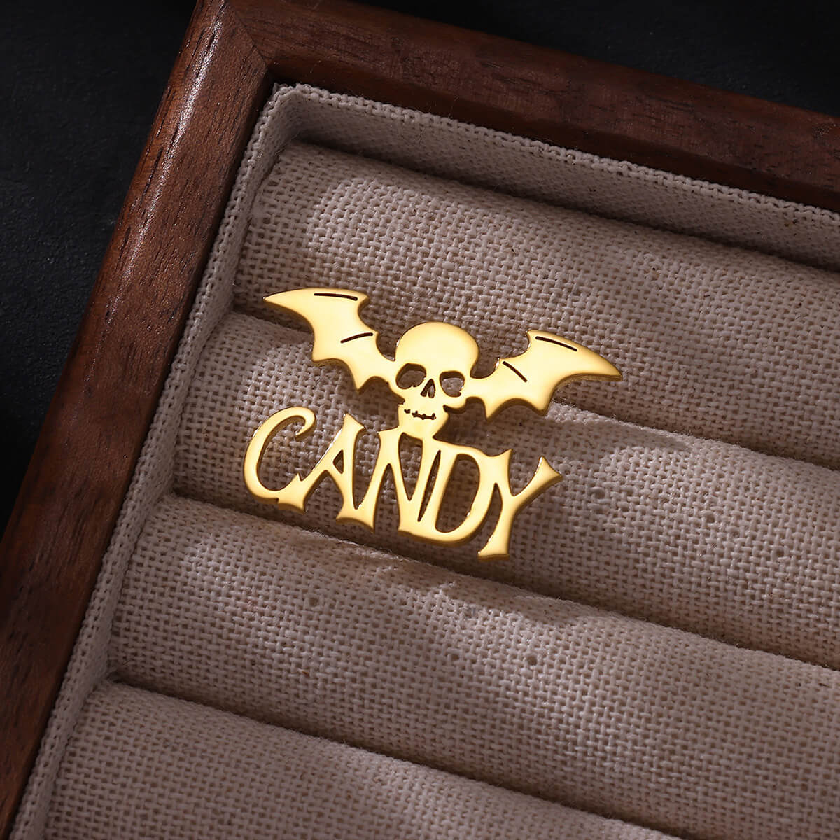 Men Accessories Brooch - Customized Name Skeleton Bat Brooch For