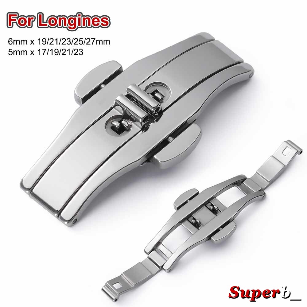 Men'S Accessories Watches - Double Push Butterfly Watchband Buckle Steel