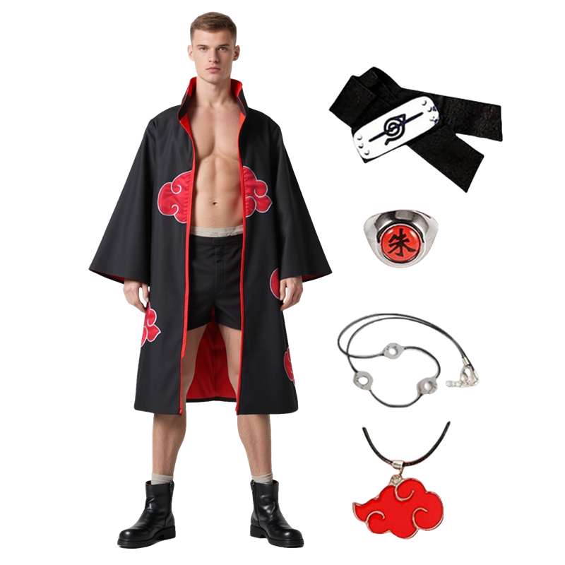 Men Accessories Jewellery - Men Anime Akatsuki Cosplay Costume Red