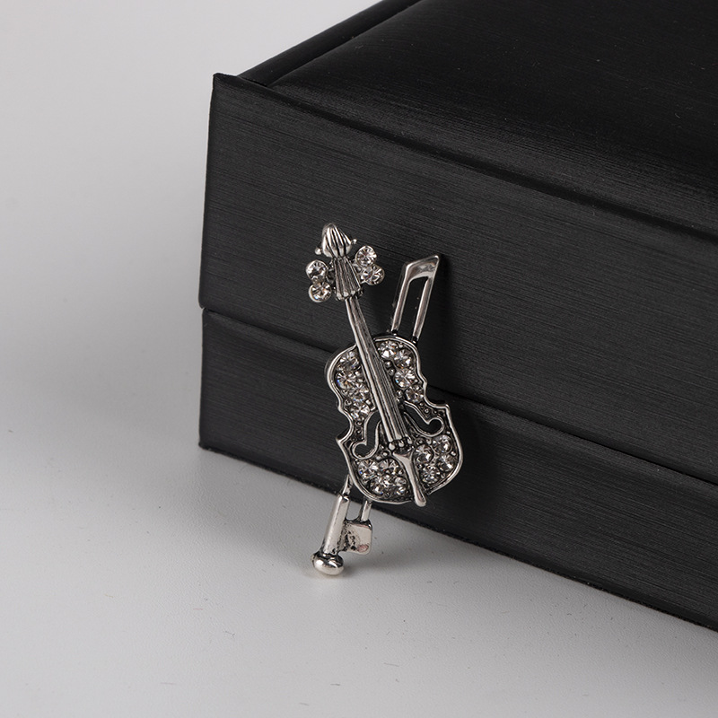 Crystal Violin Brooch Jewelry  - огляд і ціна Men Accessories Brooch