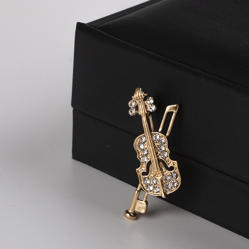 Crystal Violin Brooch Jewelry  - огляд і ціна Men Accessories Brooch