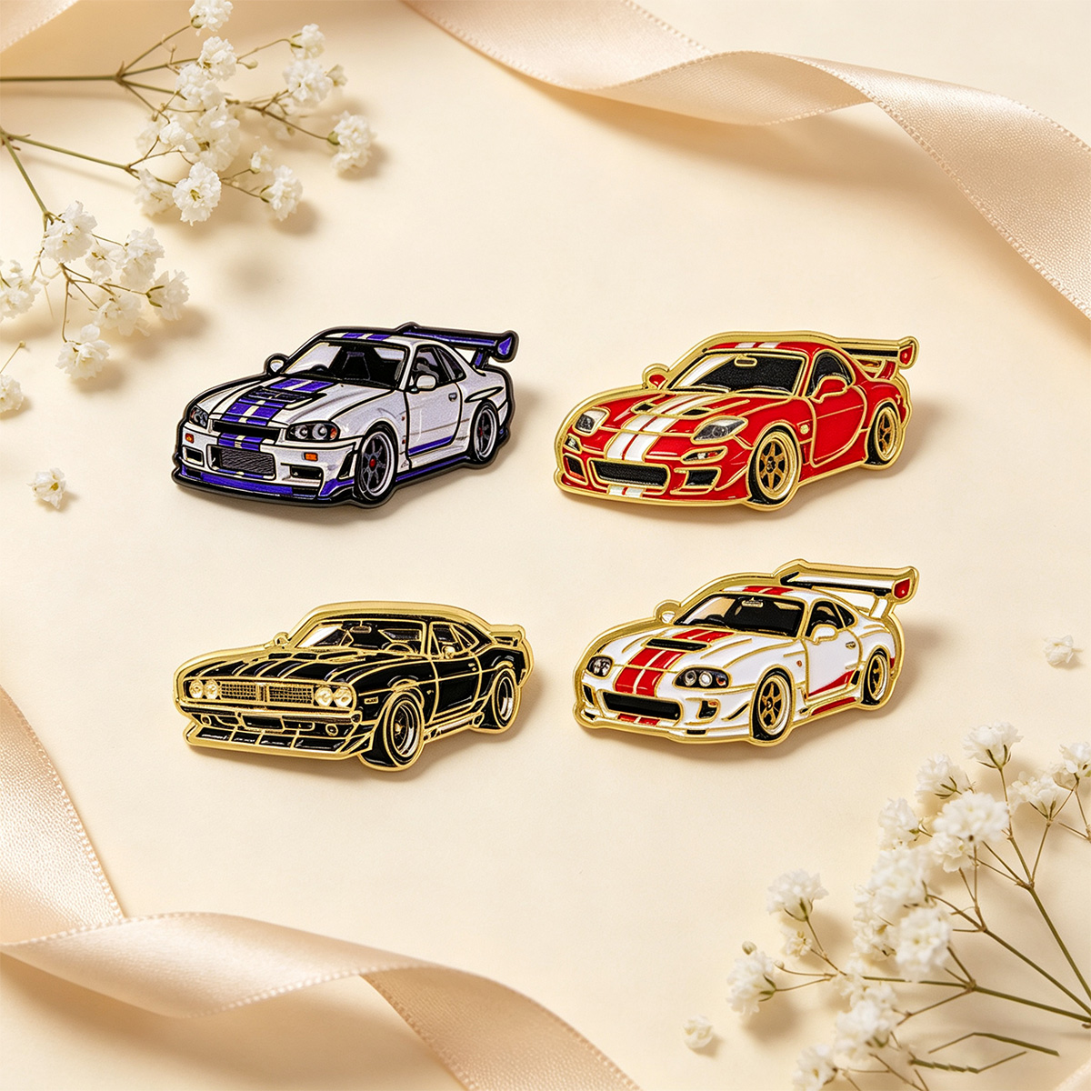 4pcs/set Racing Cars Brooch fo - огляд і ціна Men Accessories Brooch