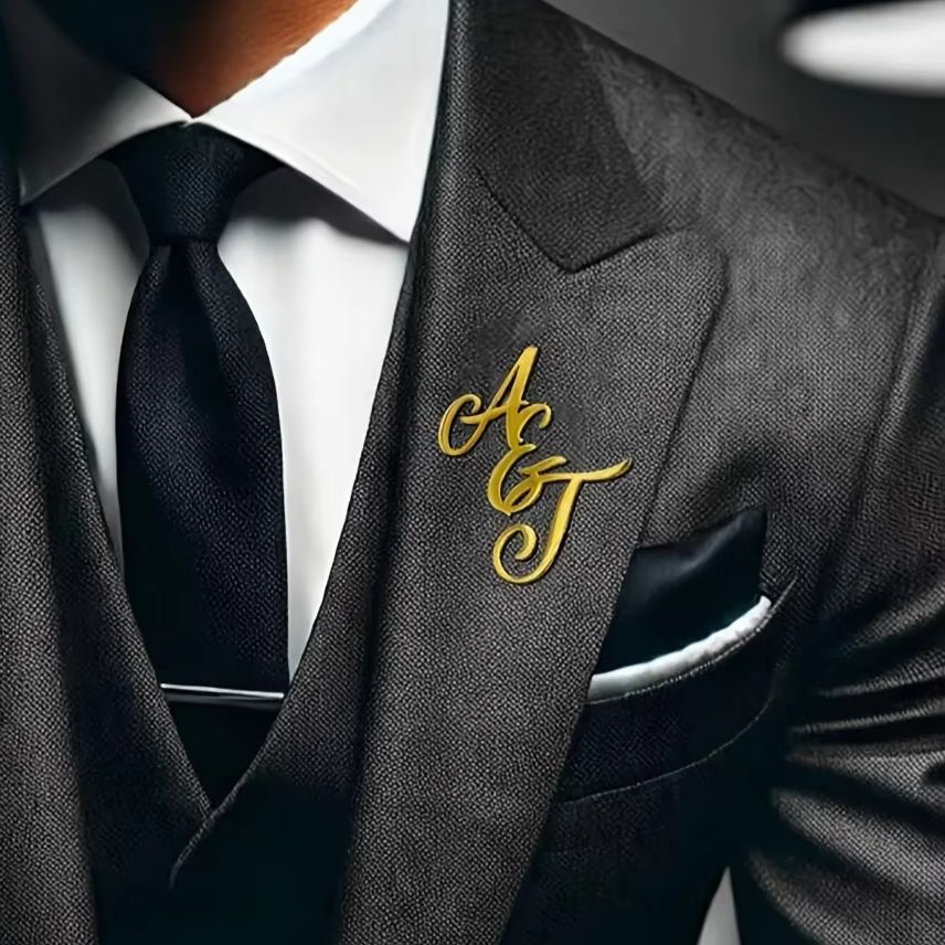 Custom Monogram Initial Name S - огляд і ціна Men Accessories Brooch