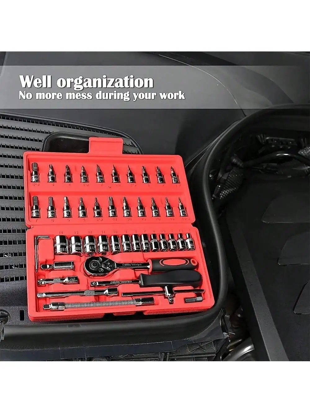 46 Piece 1/4 Inch Drive Socket - огляд і ціна Men Accessories Box