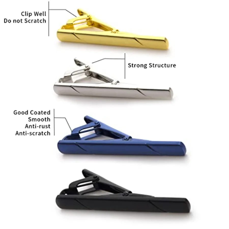 4Pcs Tie Clips For Men Tie Bar - огляд і ціна Men Accessories Box