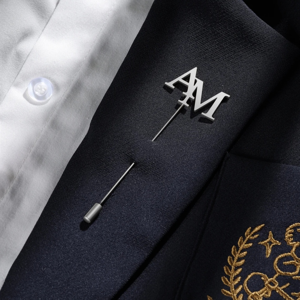 Custom Initials Brooch Men Sta - огляд і ціна Men Accessories Brooch